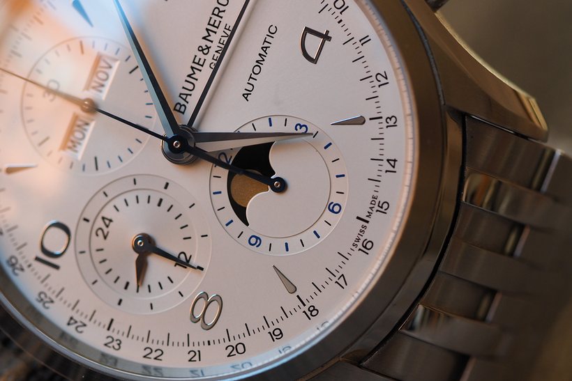 The Baume and Mercier Clifton Chronograph Calendar moonphase