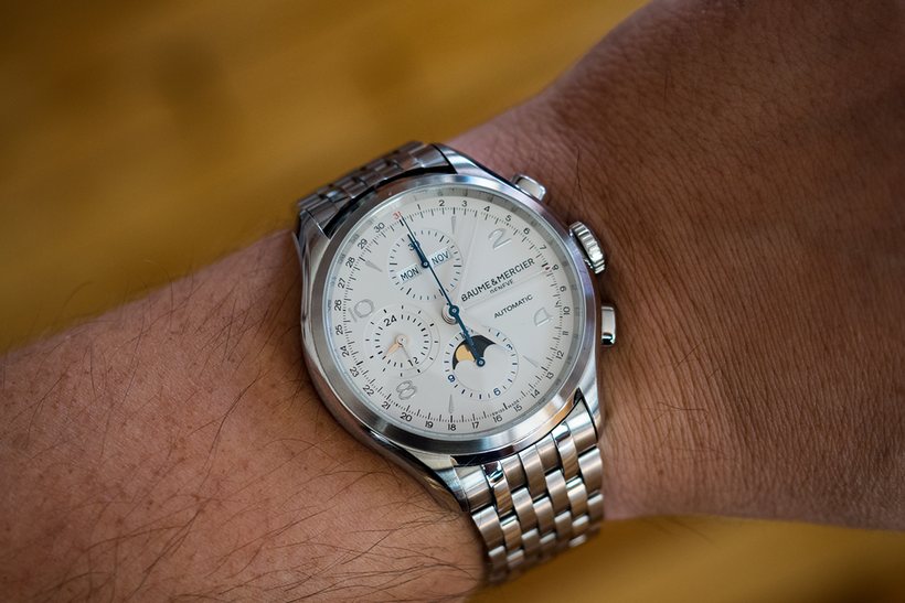 The Baume and Mercier Clifton Chronograph Calendar wrist shot