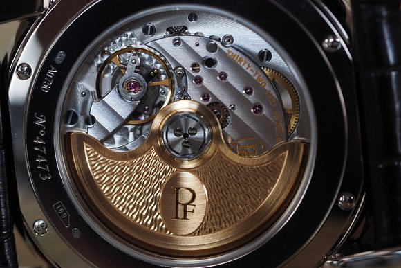 Parmigiani Fleurier Centum Perpetual Calendar Openworked Graphite caliber pf333 winding rotor