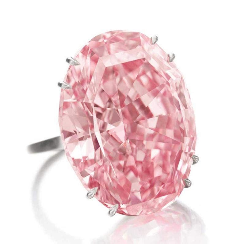 The Steinmetz Pink diamond, discovered by De Beers in South Africa in 1999, weighs 59.60 carats and is a much-prized Fancy Vivid pink colour.