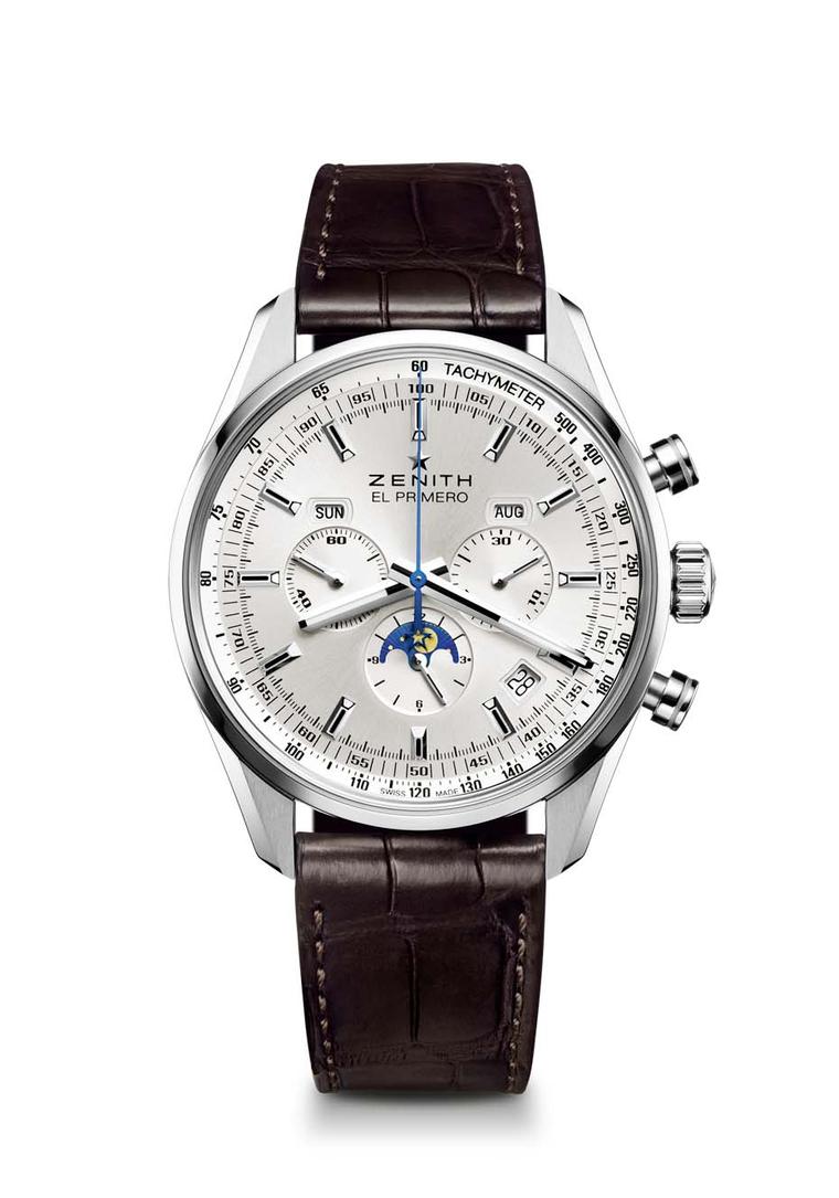 First introduced in 1969, the new 2014 Zenith El Primero 410 includes new technical features such as the addition of a triple calendar and a Moon phase indicator.