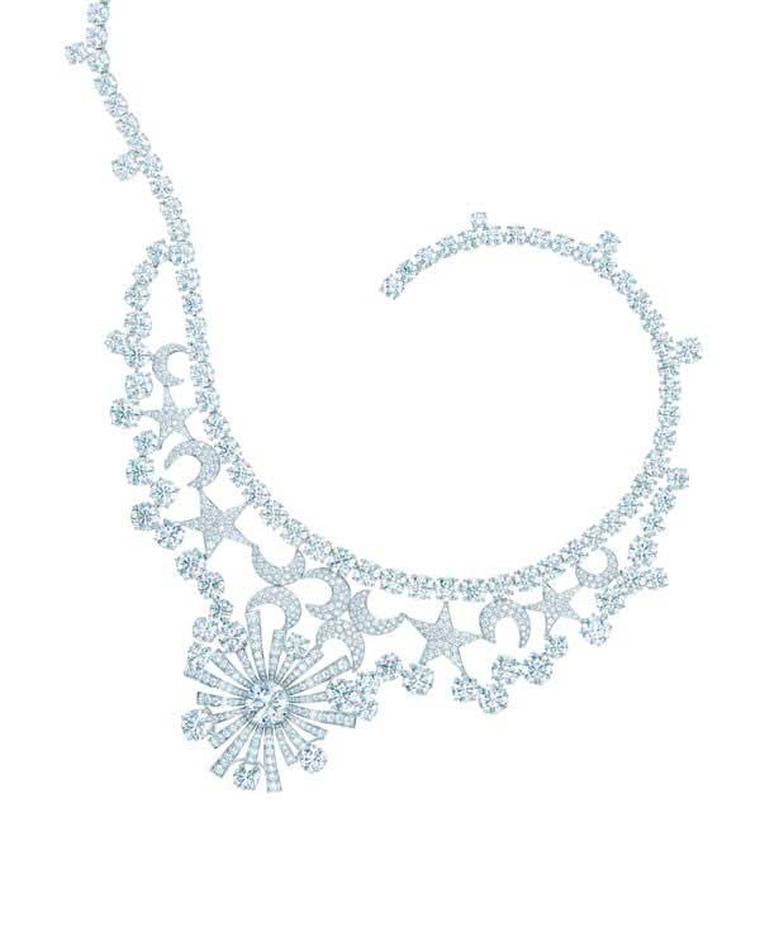 Jean Schlumberger designed the iconic Stars and Moons necklace for Tiffany & Co in the 1950s. The necklace was recreated in celebration of Tiffany's 175th anniversary in 2012.