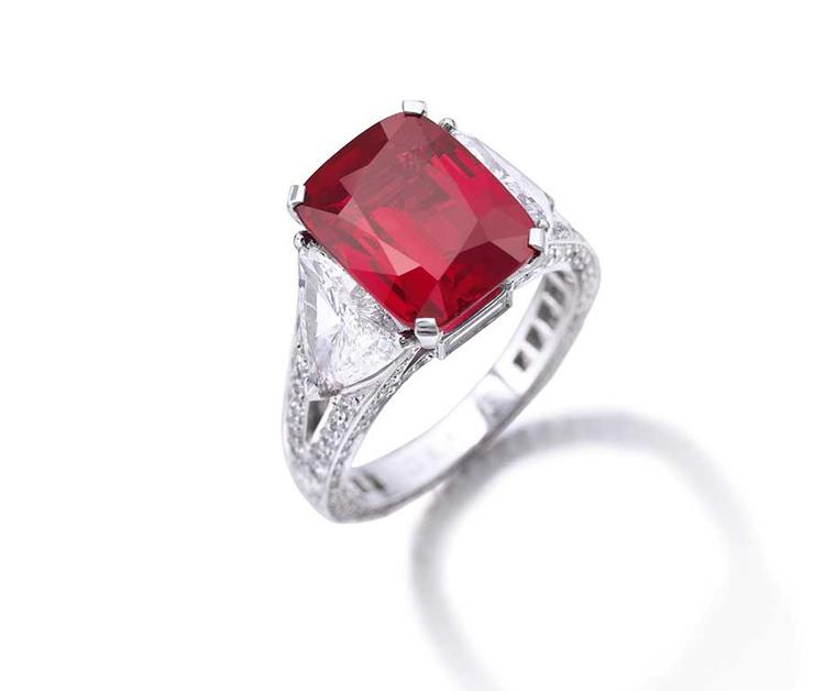 This Graff Ruby ring set a new world auction record at Sotheby's Magnificent and Noble Jewels sale in Geneva in 2014 when it was sold back to Laurence Graff for $8.6m.