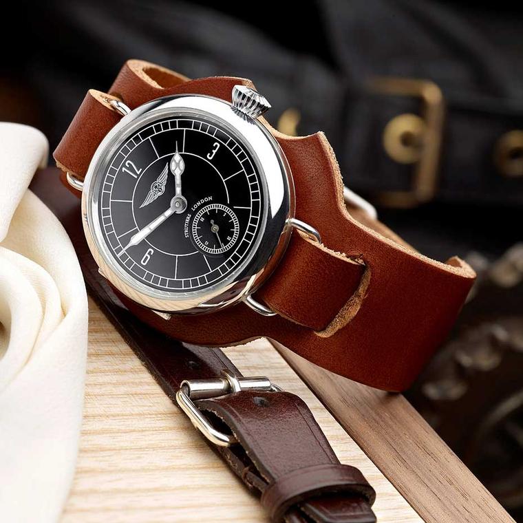 Struthers London for Morgan watches stay true to Morgan’s heritage and details such as the cars’ ash wood chassis, hand-beaten paneling and zero-carbon leather upholstery, all of which are reflected in the finished watch design.