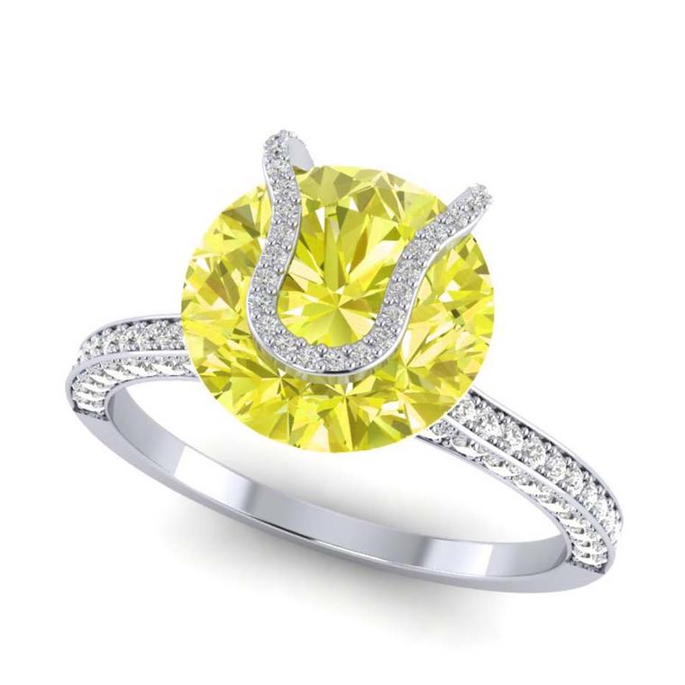 Rare Pink's engagement ring features a rare 2.00ct fancy yellow diamond.