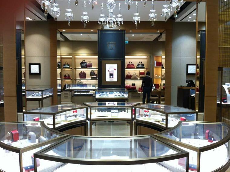 The interior of the newly opened Cartier boutique at Heathrow's Terminal 5, conveniently located just beyond the security checks.