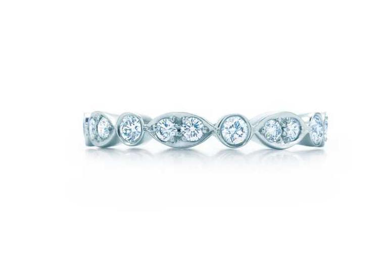 Tiffany & Co. Swing ring in platinum, set with round brilliant diamonds.