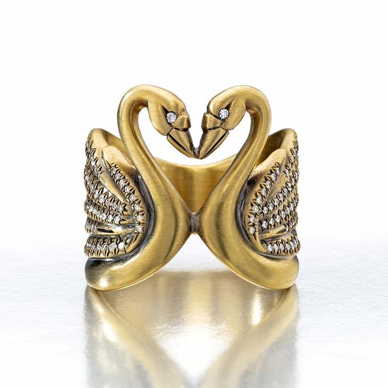 Wendy Brandes Cleves ring, inspired by Anne of Cleves, Henry VIII's fourth wife who was born in Schwanenburg, or Swan Castle ($9,000).