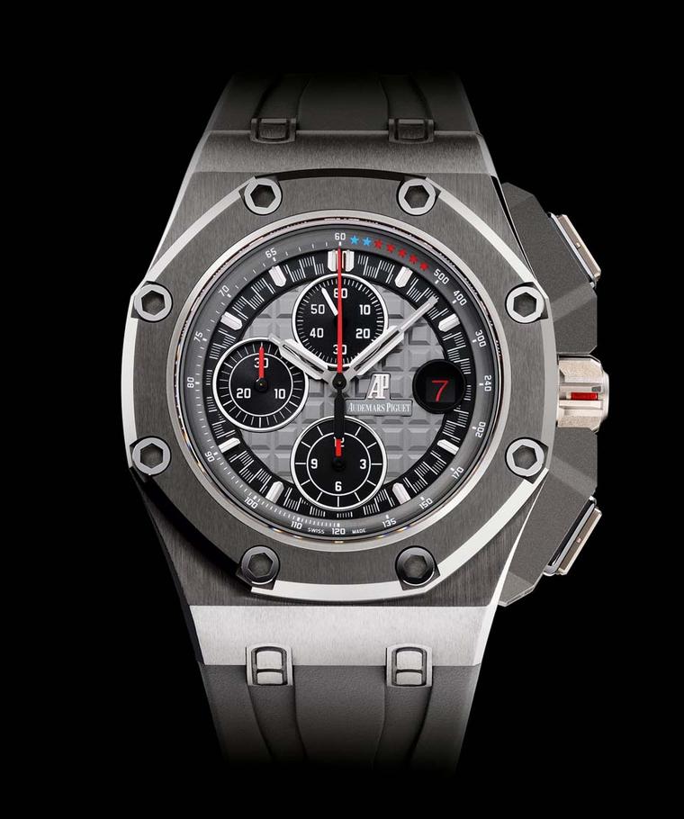 Audemars Piguet's Royal Oak Offshore Michael Schumacher chronograph was launched in 2012 with three limited-edition models in titanium (pictured), rose gold and platinum. All three versions have virtually unscratchable cermet bezels and butter-soft rubber