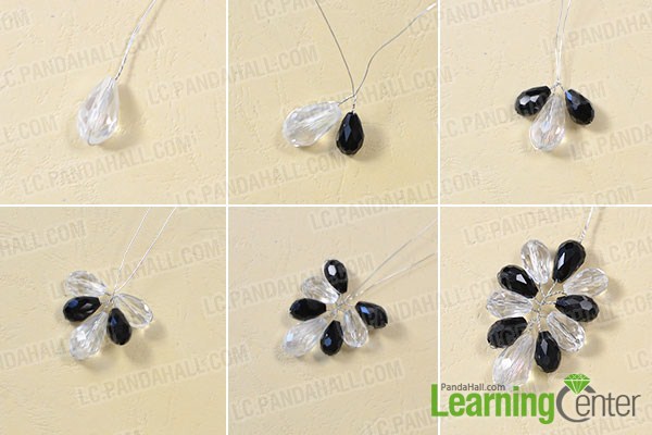 make the main part of the white and black glass bead earrings