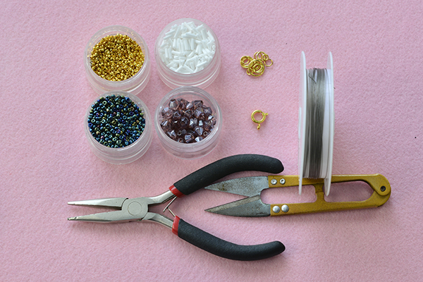 Supplies needed for this chic beading necklace:
