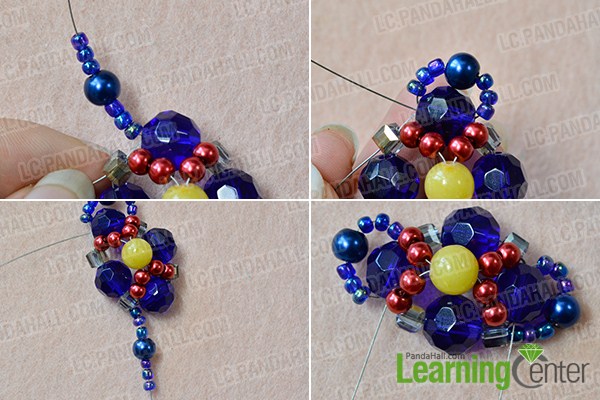 make the second part of the blue bead pendant necklace