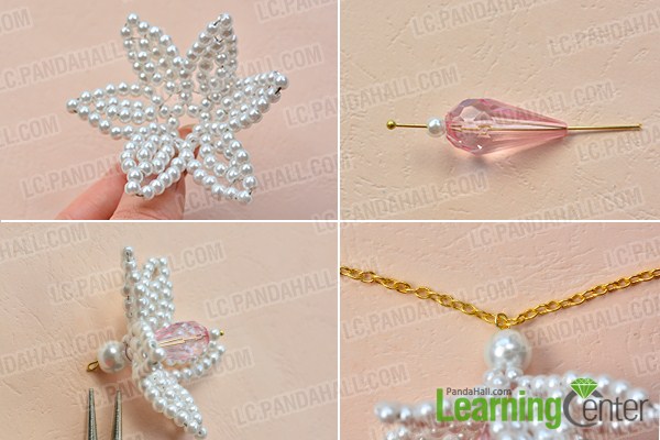 make the rest part of the white pearl flower pendant necklace