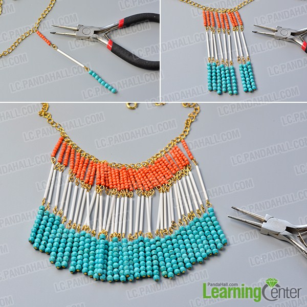 make the rest part of the bead tassel chain necklace