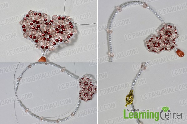 make the rest part of the red bead heart pendant pearl necklace
