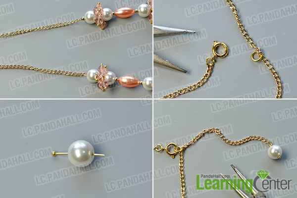 finish the simple pearl chain necklace