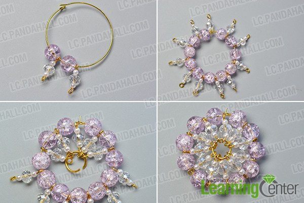 make the rest part of the purple glass bead hoop earrings