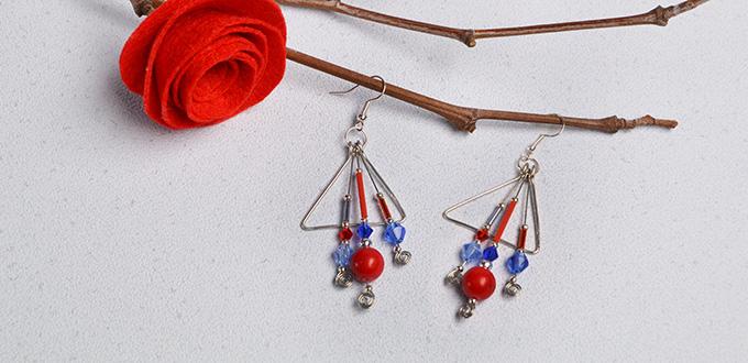 Pandahall Easy Project on How to Make Wire Wrapped Glass Beads Earrings with Bugle Beads