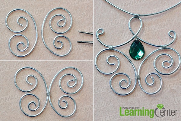 make the second part of the wire wrapped pendant necklace