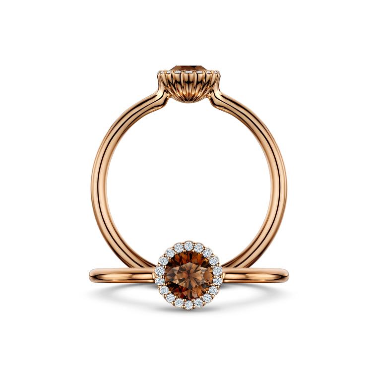 Andrew Geoghegan Cannelé chocolate coloured diamond ring