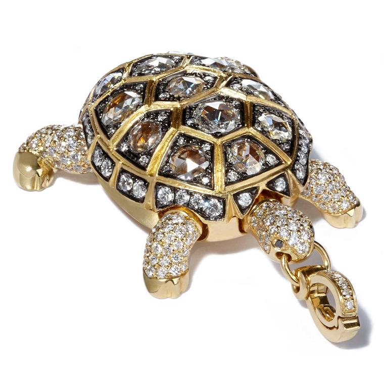 Annoushka Ducas gold turtle charm with diamonds