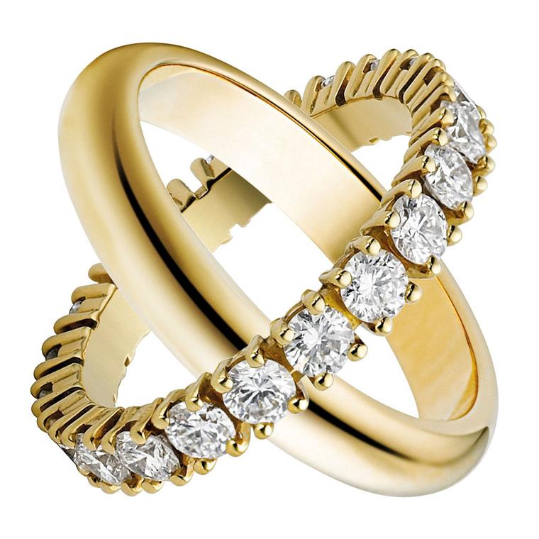 Cartier  Wedding rings - Wedding ring, yellow gold paved with brilliant-cut diamonds; Wedding ring, yellow gold. Please credit all as © Cartier