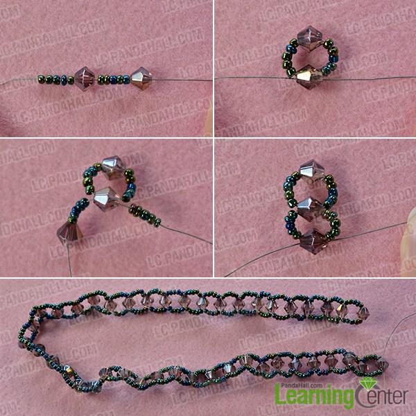Make the first part of the chic beading necklace