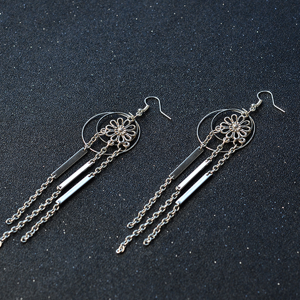 At last, repeat the former steps to make another earring. Well, this is the final look of the flower dangle earrings.