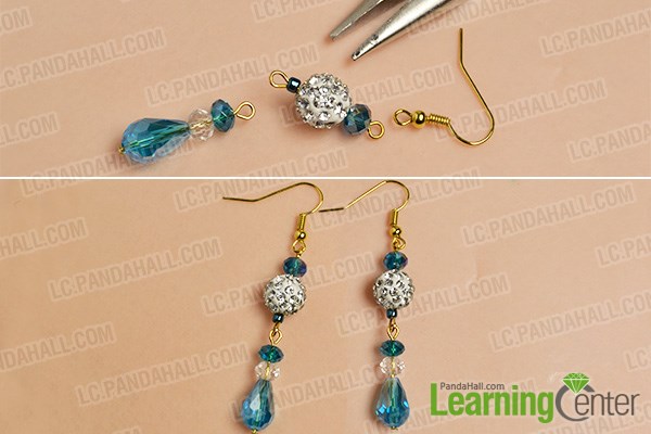 Finish the glass beads earrings