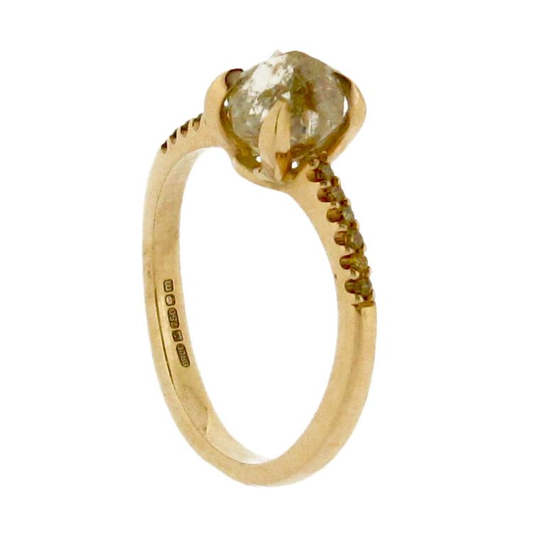 Baroque Jewellery large yellow rough diamond engagement ring