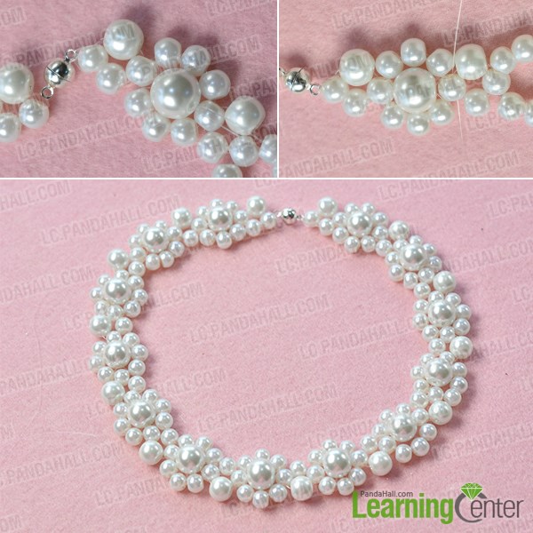 Add 10mm pearl bead bud for the flower patterns