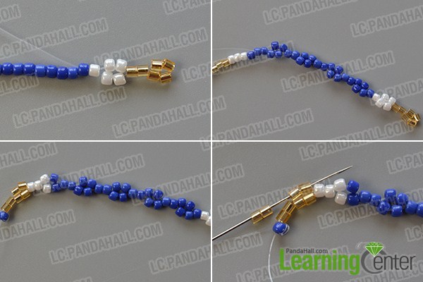make the second part of the seed bead stitch pendant necklace
