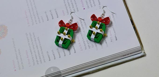 Instructions on How to Make Quilling Gift Box Earrings