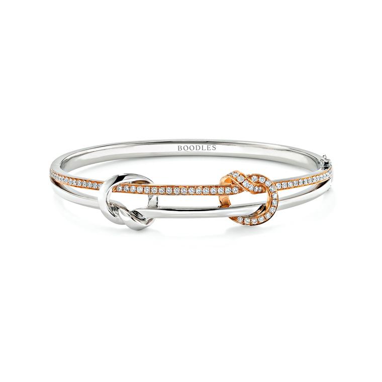 Boodles Knot diamond bracelet in white and rose gold