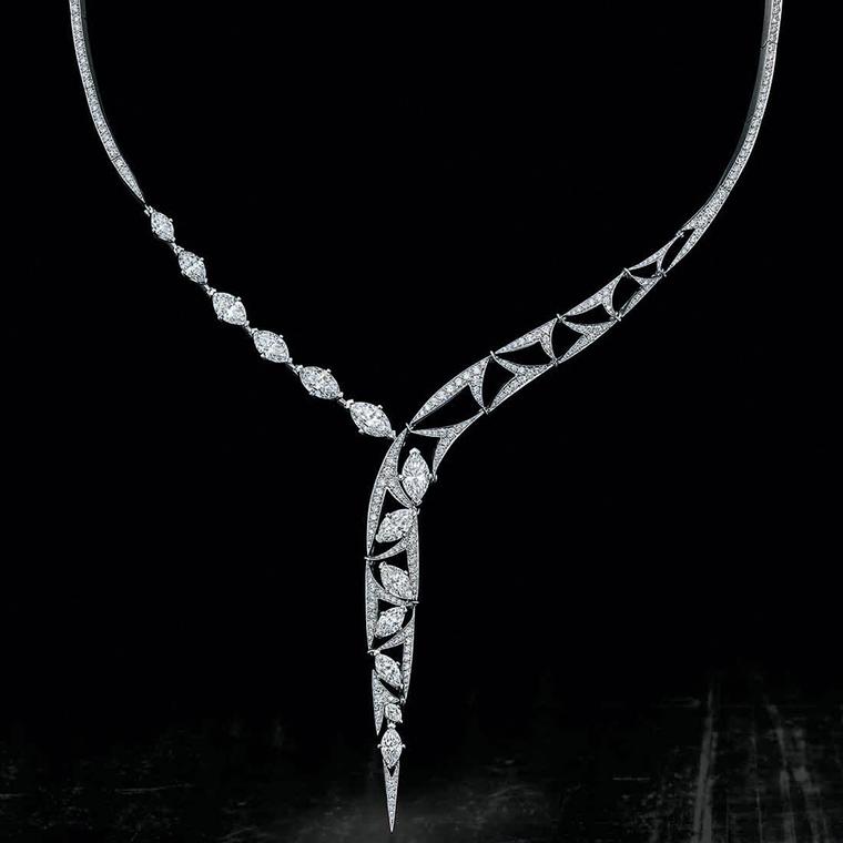 Boodles Pas de Deux collection diamond drop necklace