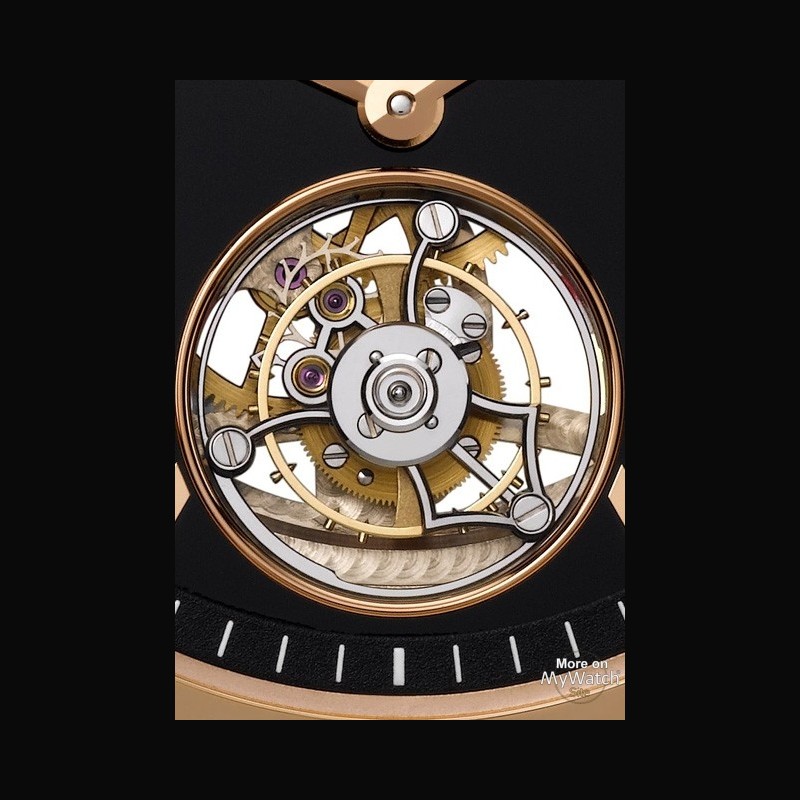 Up-close view of the Tourbillon located at the 6 o'clock position