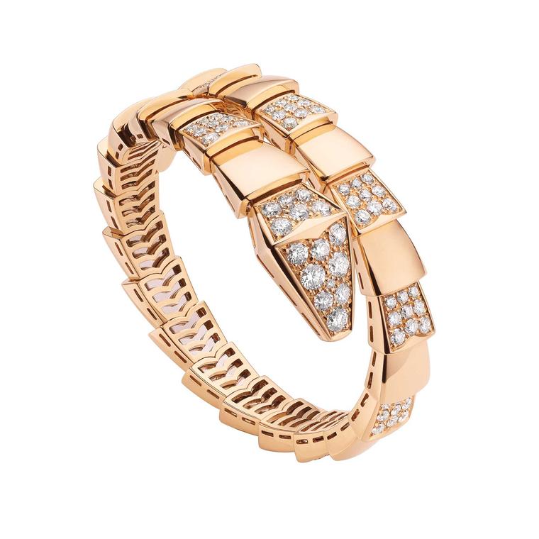 Bulgari Serpenti bracelet in rose gold with diamonds