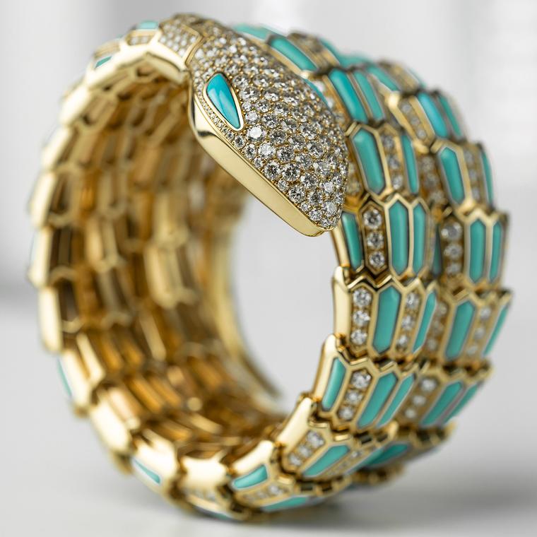 Bulgari Serpenti turquoise and diamond watch