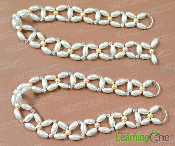 make the main part of the pearl choker necklace