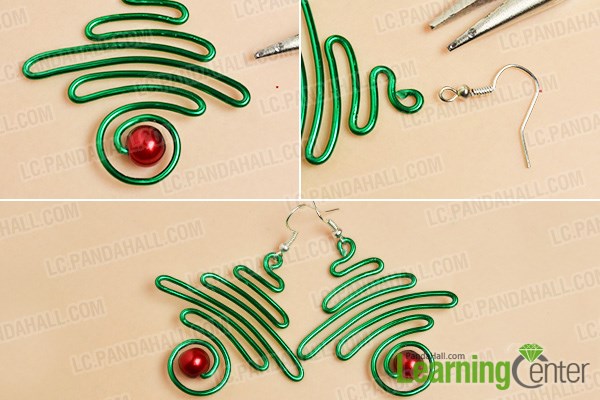 Step 2: Finish this pair of red bead drop earrings