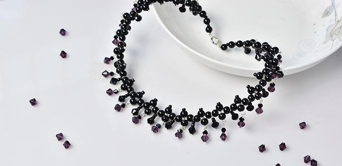 Pandahall Tutorial on How to Make Chic Black Glass Beads Necklace