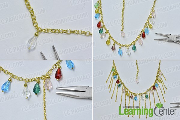 Finish the gold chain tassel necklace