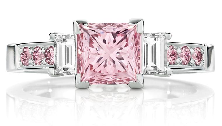 Calleija The Pink Princess engagement ring in platinum, set with 1.52ct natural Australian Argyle Pink diamonds (POA)