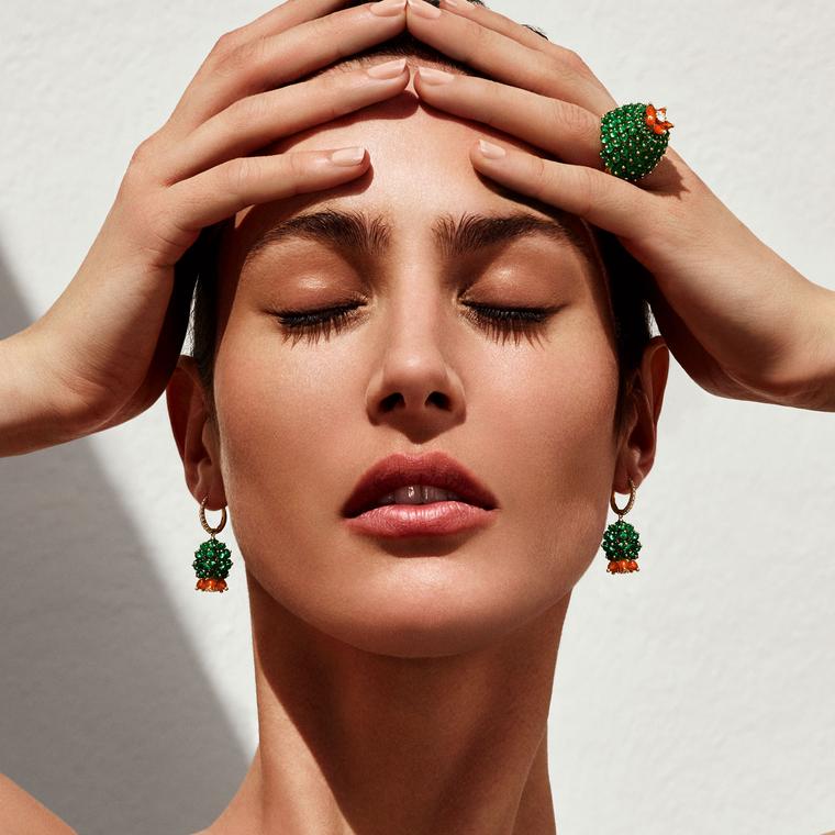 Cartier Cactus earrings and ring
