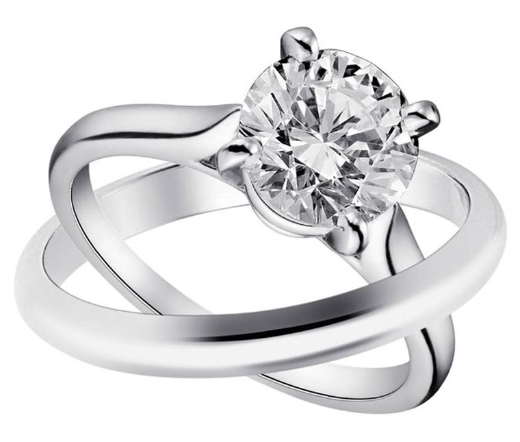 Cartier Solitaire 1895 - Wedding ring  - Solitaire 1895, platinum, central brilliant-cut diamond; Wedding ring, platinum