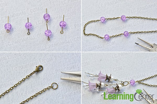 make the rest part of the purple flower pendant necklace