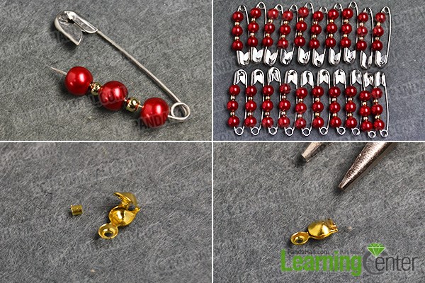 Step 1: Make iron pins pearl beaded patterns