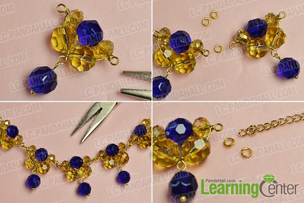 Make the third step of the simple beading chain necklace
