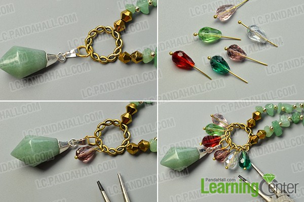 make the third part of the green gemstone bead necklace