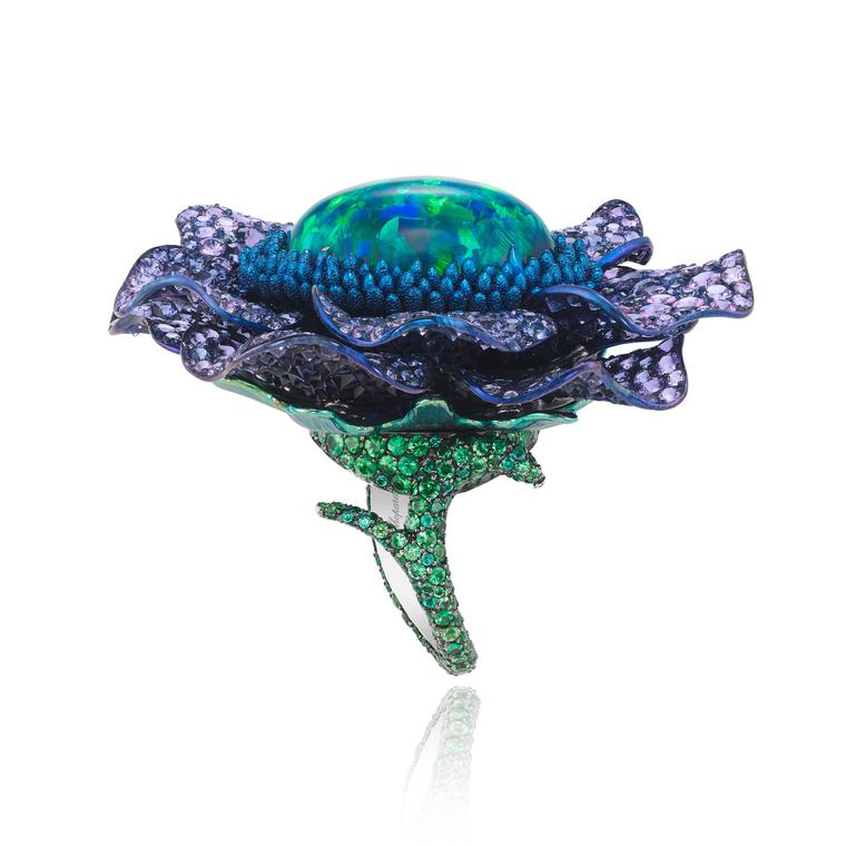 Chopard titanium Fleurs d'Opales ring
